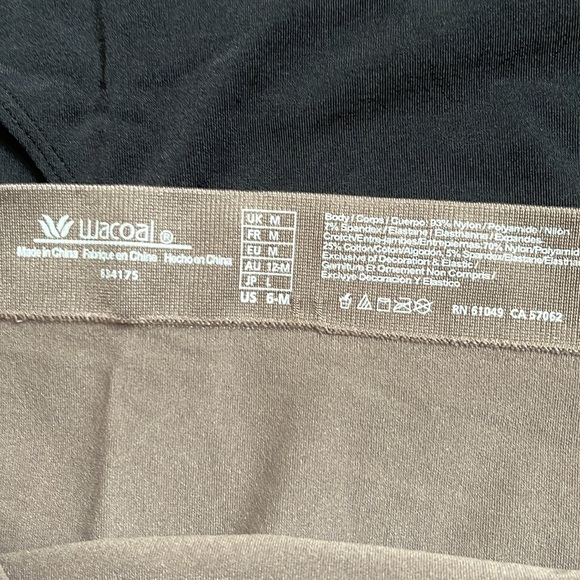 2 Pr Wacoal B Smooth Seamless High Cut Panties 834175 Black Mocha 6M NWOT - Picture 4 of 5
